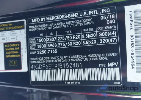 2018 Mercedes-Benz Gls 450 4Matic from USA, damaged, VIN 4JGDF6EE9JB152481